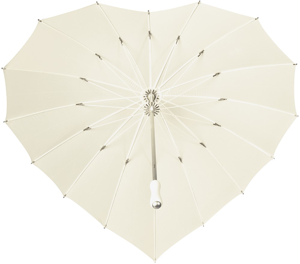 Falcone - Hartvormige paraplu registered design - Handopening - Windproof -  110 cm - Gebroken wit