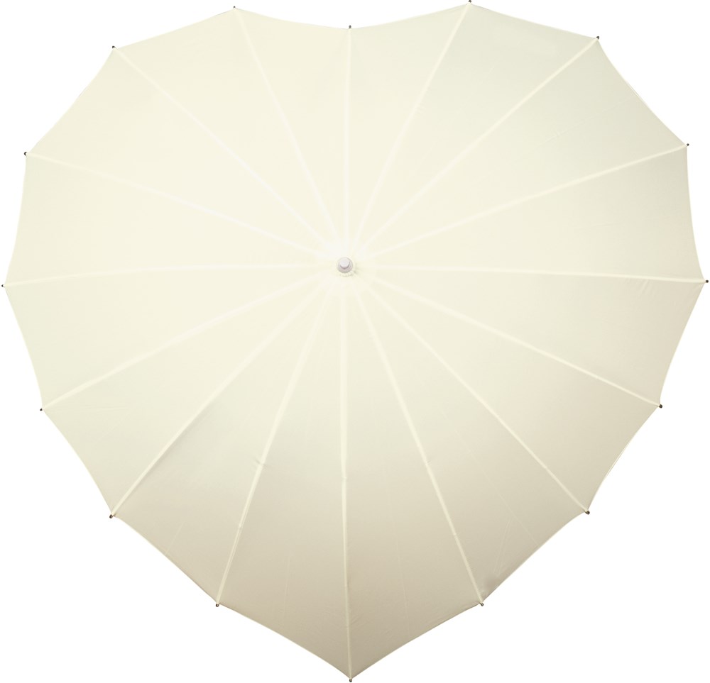 Falcone - Hartvormige paraplu registered design - Handopening - Windproof -  110 cm - Gebroken wit
