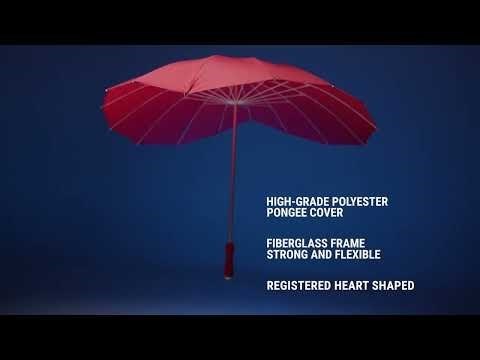 Falcone - Hartvormige paraplu registered design - Handopening - Windproof -  110 cm - Gebroken wit