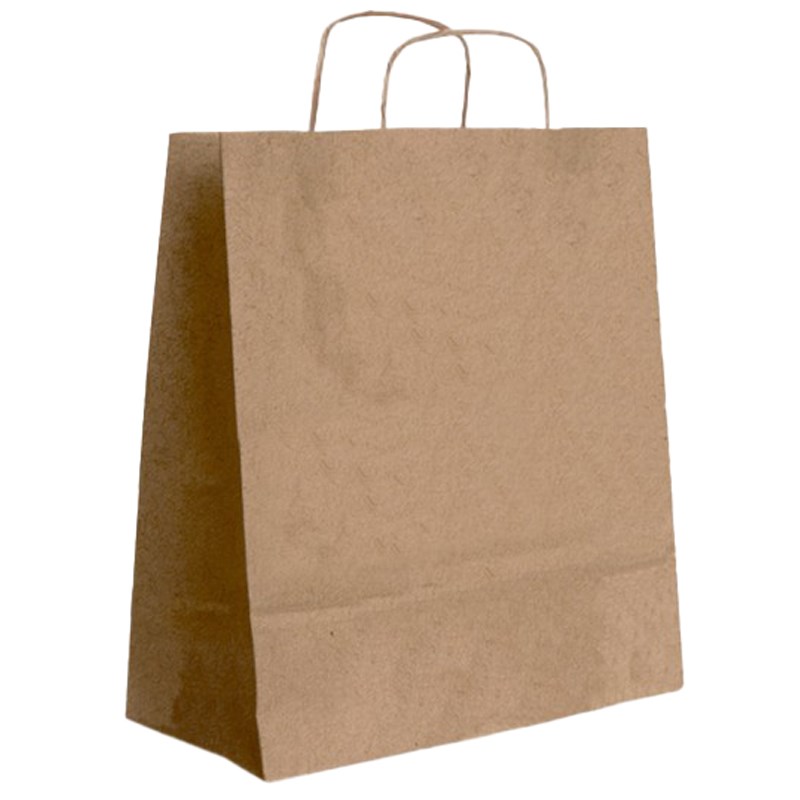 Papieren tas met gedraaid handvat, kraft
