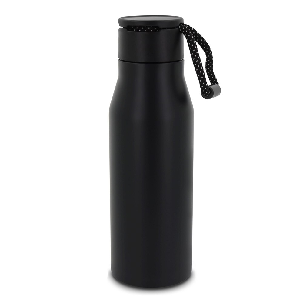 Thermofles met touw 600ml - Zwart