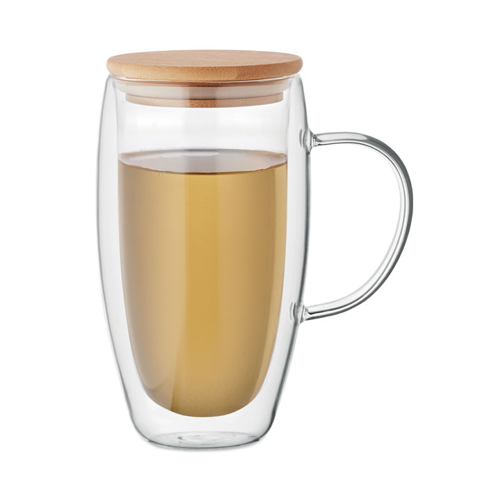 TEROL - Dubbelwandige glazen mok 450ml
