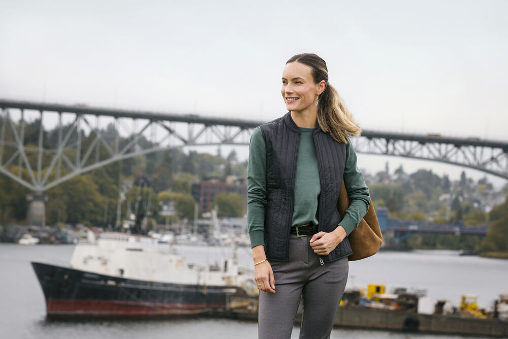 Cutter & Buck - Oakville Crewneck Dames Grijs Mélange XXL