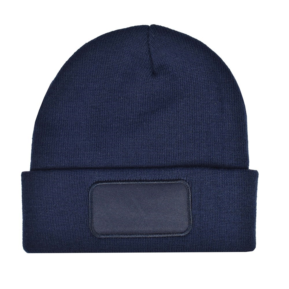 Gebreide muts met label