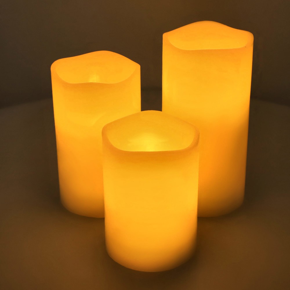 Koselys 3-delige set LED-waxkaarsen (op batterijen)