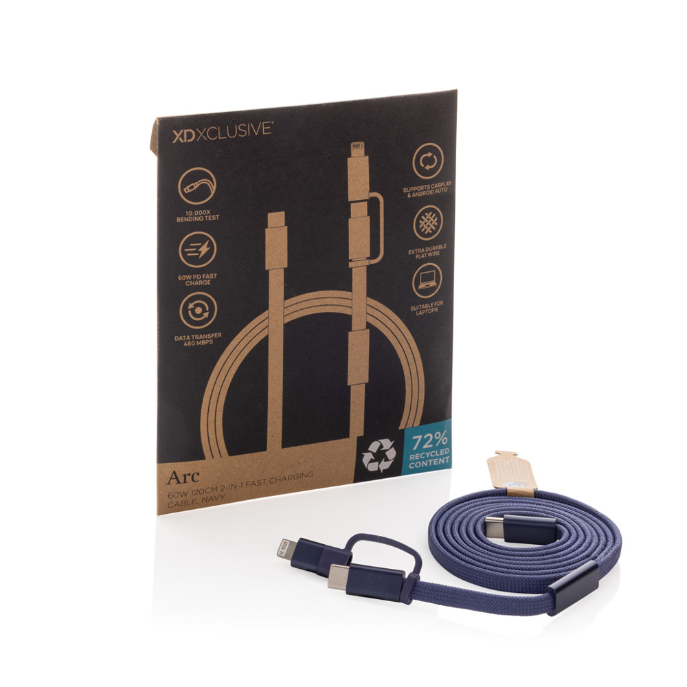 Arc RCS 60W 120 cm 2-in-1 snellaadkabel
