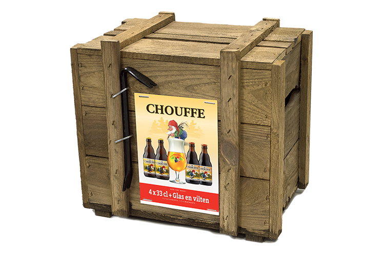 La Chouffe Bierkist 4X4/33 + Bokaal