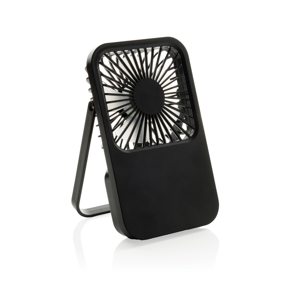 Aervina RCS rplastic herlaadbare bureauventilator - zwart (± PMS Black)