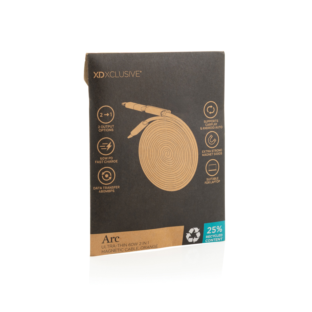 Arc Ultra-thin RCS recycled 60W 2 in 1 magnetische kabel